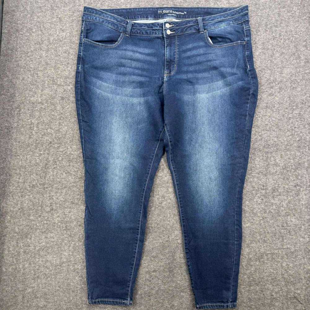 Maurices m jeans Womens Dark Wash Mid Rise Skinny Denim Jeans Double Button